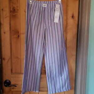 Kids Sz 10 GAP KIDS Recycled Poplin PJ Bottoms - Purple Stripe NWTs